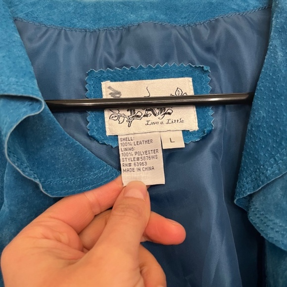 Vintage Suede Ruffle Jacket size L - Picture 4 of 7